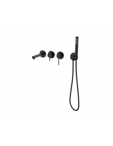 Bateria wannowa ścienna LUGO CMB7554BL z zestawem natryskowym Czarna