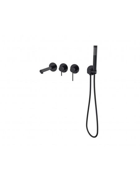 Bateria wannowa ścienna LUGO CMB7554BL z zestawem natryskowym Czarna