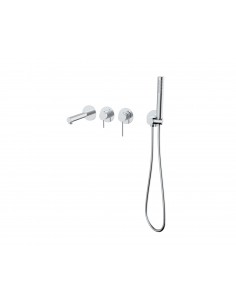 Bateria wannowa ścienna LUGO CMB7554CH z zestawem natryskowym Chrom