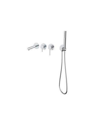Bateria wannowa ścienna LUGO CMB7554CH z zestawem natryskowym Chrom