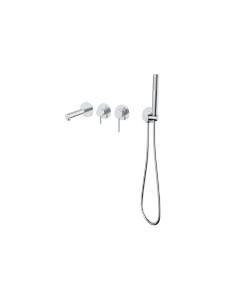 Bateria wannowa ścienna LUGO CMB7554CH z zestawem natryskowym Chrom