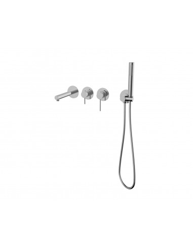 Bateria wannowa ścienna Corsan LUGO CMB7554BSL z zestawem natryskowym Szczotkowana Stal