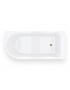 Wanna narożna INVELIA V220XLPBGL 170x80 cm Montaż prawostronny Korek klik klak Złoto szczotkowane