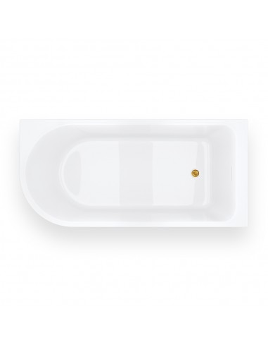 Wanna narożna INVELIA V220XLPGL 170x80 cm Montaż prawostronny Korek klik klak Złoty