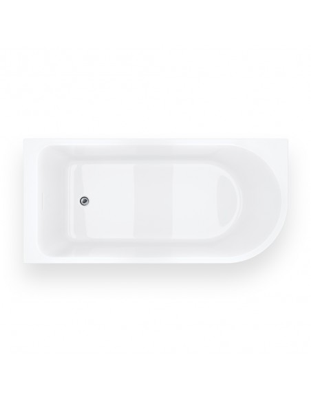 Wanna narożna INVELIA V220XLLCH 170x80 cm Montaż lewostronny Korek klik klak Chrom