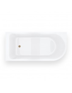 Wanna narożna INVELIA V220XLLBGL 170x80 cm Montaż lewostronny Korek klik klak Złoto szczotkowane