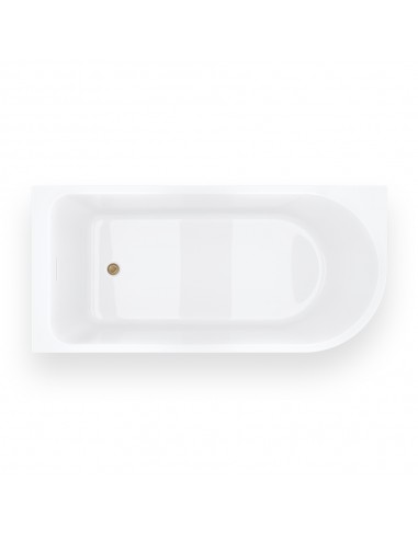 Wanna narożna INVELIA V220XLLBGL 170x80 cm Montaż lewostronny Korek klik klak Złoto szczotkowane