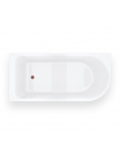 Wanna narożna INVELIA V220XLLBRG 170x80 cm Montaż lewostronny Korek klik klak Miedź szczotkowana