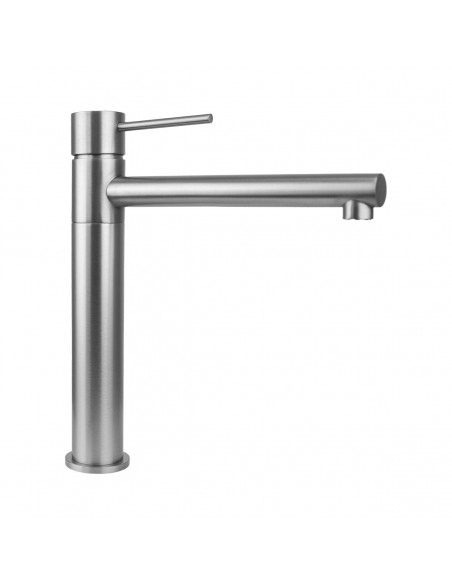 Wysoka bateria umywalkowa LUGO CMB7521BSL Stal szczotkowana z ruchomą wylewką
