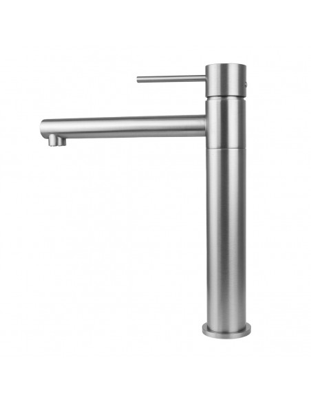 Wysoka bateria umywalkowa LUGO CMB7521BSL Stal szczotkowana z ruchomą wylewką