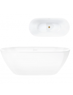 Wanna Wolnostojąca OLVENA V041XLBGL 170 Cm Korek Klik Klak Złoto Szczotkowane