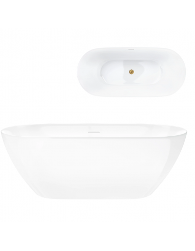 Wanna Wolnostojąca OLVENA V041XLBGL 170 Cm Korek Klik Klak Złoto Szczotkowane