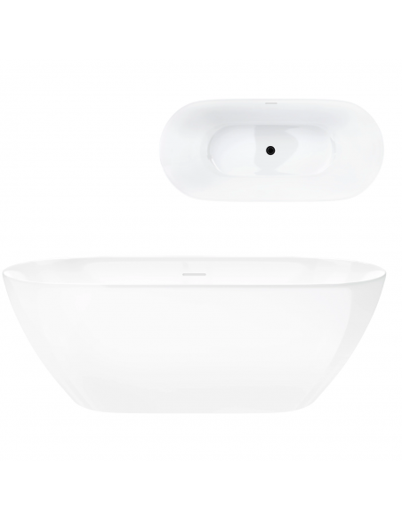 Wanna Wolnostojąca OLVENA V041XLBL 170 Cm Korek Klik Klak Czarny