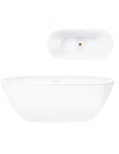 Wanna Wolnostojąca OLVENA V041XLGL 170 Cm Korek Klik Klak Złoty