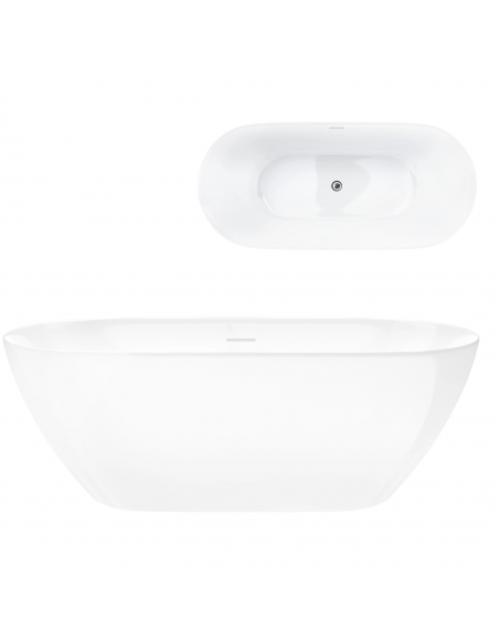 Wanna Wolnostojąca OLVENA V041MCH 150 Cm Korek Klik Klak Chrom