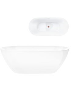 Wanna Wolnostojąca OLVENA V041MRG 150 Cm Korek Klik Klak Różowe Złoto