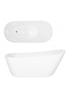 Wanna wolnostojąca ESTELLA II SLIM V038XLCH 170 cm Korek klik klak Chrom