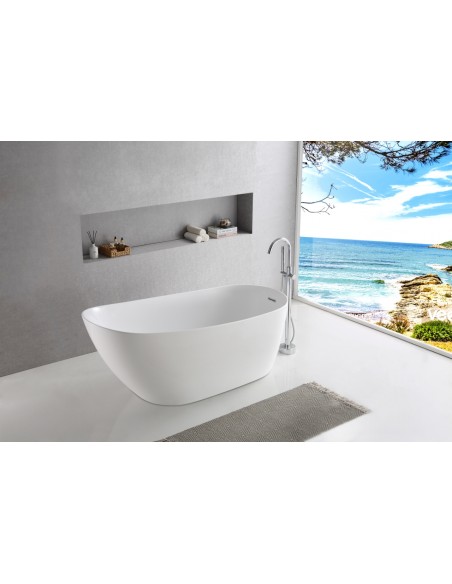 Wanna wolnostojąca ESTELLA II V038XLRG SLIM 170 cm Korek klik klak Różowe złoto