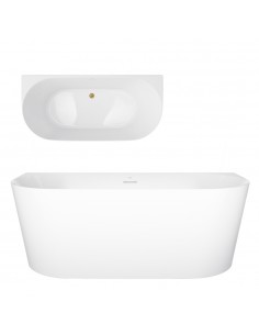 Wanna Przyścienna MONO V029XLSBGL Slim 170 Cm Przelew Szczelinowy Korek Klik Klak Złoto Szczotkowane