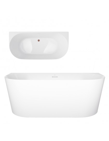 Wanna Przyścienna MONO V029XLSRG Slim 170 Cm Przelew Szczelinowy Korek Klik Klak Różowe Złoto