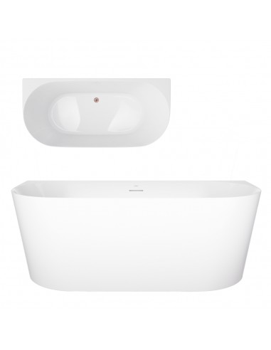 Wanna Przyścienna MONO V029XLSBRG Slim 170 Cm Przelew Szczelinowy Korek Klik Klak Miedź Szczotkowana