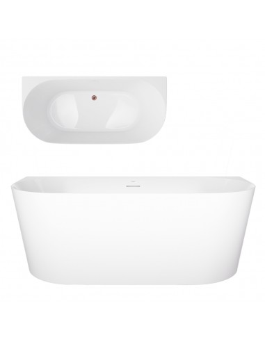 Wanna Przyścienna MONO V029LSRG Slim 160 Cm Przelew Szczelinowy Korek Klik Klak Różowe Złoto