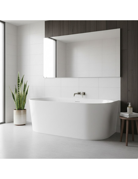 Wanna Przyścienna MONO V029LSRG Slim 160 Cm Przelew Szczelinowy Korek Klik Klak Różowe Złoto