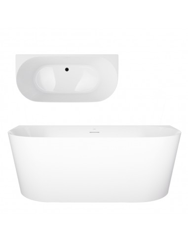 Wanna Przyścienna MONO V029LSBL Slim 160 Cm Przelew Szczelinowy Korek Klik Klak Czarny