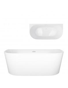 Wanna przyścienna MONO E029XLSWH Slim 170 cm Korek klik klak Biały