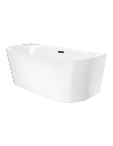 Wanna Przyścienna MONO E029LSBL Slim 160 Cm Korek Klik Klak Czarny