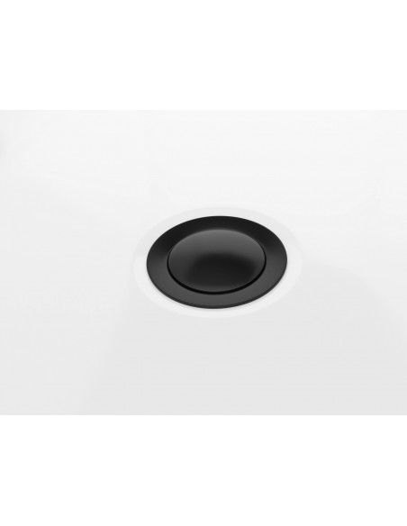 Wanna przyścienna wolnostojąca Corsan MONO E030XLBL 170 cm z szeroką krawędzią Korek klik-klak Czarny