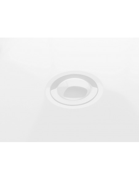 Wanna przyścienna wolnostojąca Corsan MONO E030LWH 160 cm z szeroką krawędzią Korek klik-klak Biały