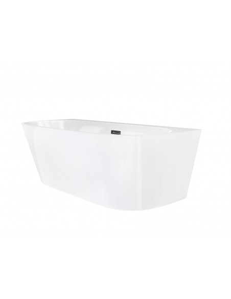 Wanna przyścienna wolnostojąca Corsan MONO E030XLGM 170 cm z szeroką krawędzią Korek klik-klak GunMetal