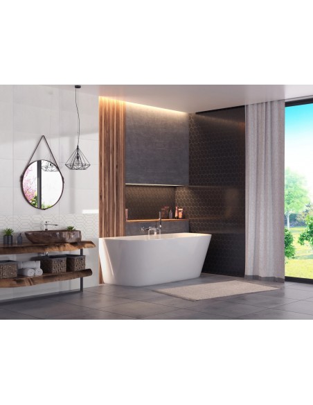 Wanna Przyścienna MONO E029XLSGM Slim 170 Cm Korek Klik Klak GunMetal