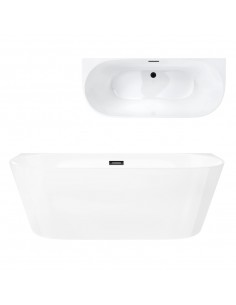 Wanna przyścienna MONO E029LSGM Slim 160 cm Korek klik klak GunMetal