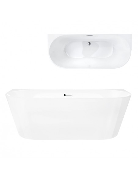 Wanna Przyścienna MONO E029XLSCH Slim 170 Cm Korek Klik Klak Chrom