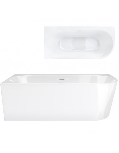 Wanna Wolnostojąca Narożna Corsan INTERO 170 X 80 Z Szeroką Krawędzią Montaż Lewostronny Korek Klik - Klak Biały
