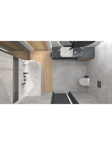 Wanna Wolnostojąca Narożna Corsan INTERO 170 X 80 Z Szeroką Krawędzią Montaż Lewostronny Korek Klik - Klak Biały