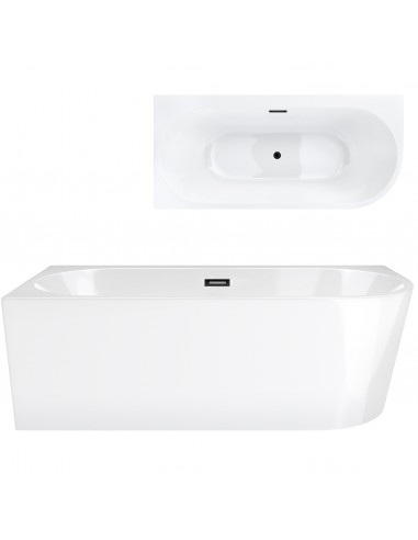 Wanna Wolnostojąca Narożna Corsan INTERO 170 X 80 Z Szeroką Krawędzią Montaż Lewostronny Korek Klik - Klak Czarny