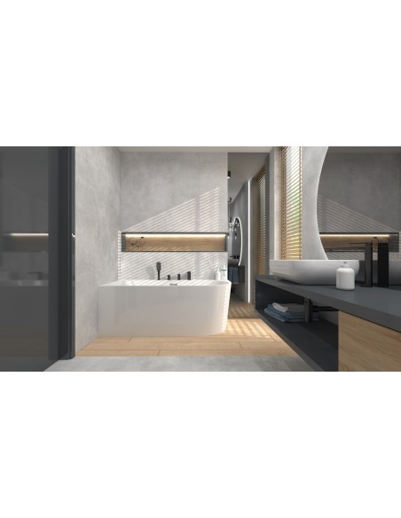 Wanna Wolnostojąca Narożna Corsan INTERO 170 X 80 Z Szeroką Krawędzią Montaż Lewostronny Korek Klik - Klak Czarny