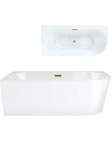 Wanna Wolnostojąca Narożna Corsan INTERO 170 X 80 Z Szeroką Krawędzią Montaż Lewostronny Korek Klik - Klak Złoty