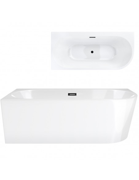 Wanna Wolnostojąca Narożna Corsan INTERO 170 X 80 Z Szeroką Krawędzią Montaż Lewostronny Korek Klik - Klak Grafit   ...