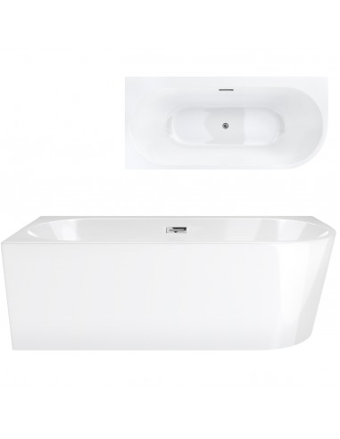 Wanna Wolnostojąca Narożna Corsan INTERO 170 X 80 Z Szeroką Krawędzią Montaż Lewostronny Korek Klik - Klak Chrom