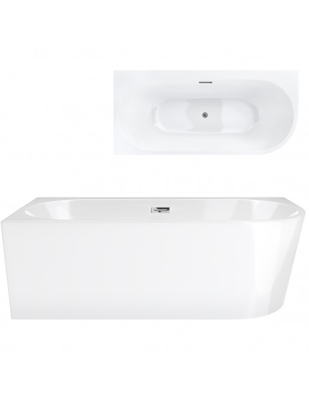 Wanna Wolnostojąca Narożna Corsan INTERO 170 X 80 Z Szeroką Krawędzią Montaż Lewostronny Korek Klik - Klak Chrom