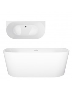 Wanna przyścienna MONO V029XLSGM Slim 170 cm Przelew szczelinowy Korek klik klak GunMetal