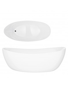 Wanna wolnostojąca AVOLA V032XXLGM 180 cm Przelew szczelinowy Korek klik klak Gunmetal