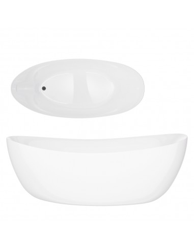 Wanna Wolnostojąca AVOLA V032XXLGM 180 Cm Przelew Szczelinowy Korek Klik Klak Gunmetal