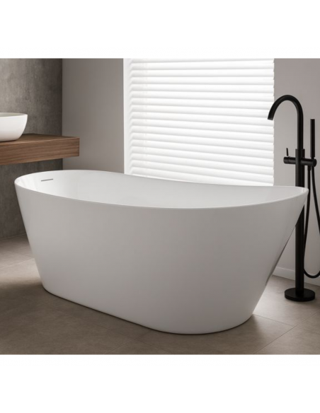 Wanna Wolnostojąca ESTELLA II V038XLGM SLIM 170 Cm Przelew Szczelinowy Korek Klik Klak Gunmetal