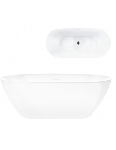 Wanna Wolnostojąca OLVENA V041MGM 150 Cm Przelew Szczelinowy Korek Klik Klak Gunmetal