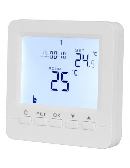 Termostat do ogrzewania podłogowego Sieme C05 Basic – ujęcie pod kątem